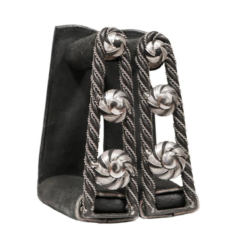 Charro Estribos Twist Torcidos Acero Stirrups - M - Royal Saddles - Charro Saddle Parts