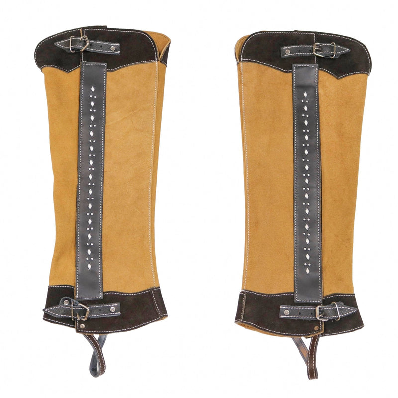 Charro Gamuza Polainas Dark Miel Charros Chaps - M - Royal Saddles - Charro Polainas/Chaps