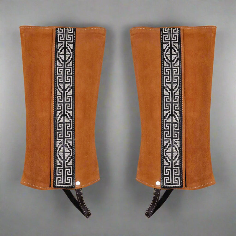 Charro Greca Miel Polainas Mexican Chaps - M - Royal Saddles - Charro Polainas/Chaps