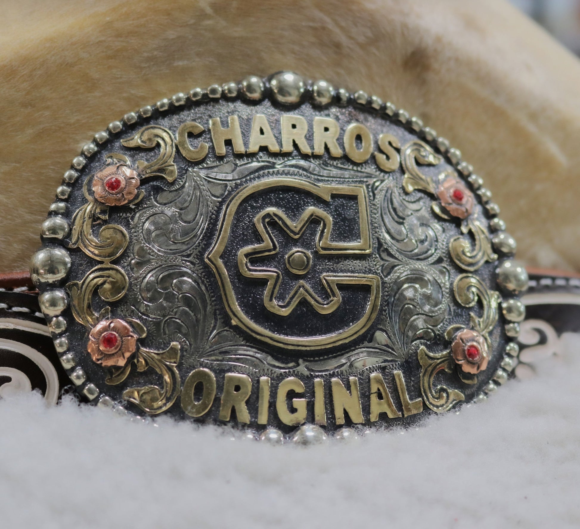 Charro Handmade "C" Engraved Buckle - M - Royal Saddles - Belts/Buckles