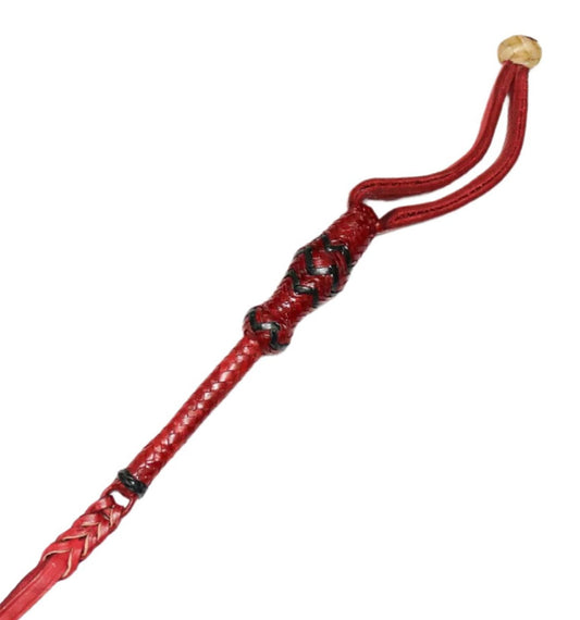 Charro Horse Red Quirt Rawhide Leather Cuarta Cuero Crudo Fina - M - Royal Saddles - Charro Whips/Cuartas