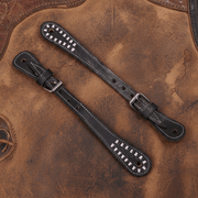 Charro Jaraneado Black Spur Straps Correnos - M - Royal Saddles - 