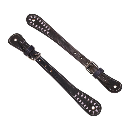 Charro Jaraneado Black Spur Straps Correnos - M - Royal Saddles - 