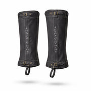 Charro Leather Black Piel Polainas Villistas Charras Chaps - M - Royal Saddles - Charro Polainas/Chaps