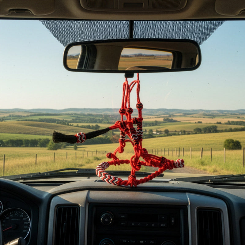 Charro Mini Bosalillo Rear View Mirror Decor Decoration - M - Royal Saddles - Decor & Gifts
