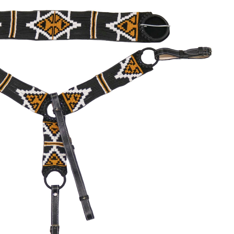 Charro Pechera Black / 35" Copper Brown Breastcollar/Cinch - M - Royal Saddles - Charro Breastcollar/Pechera