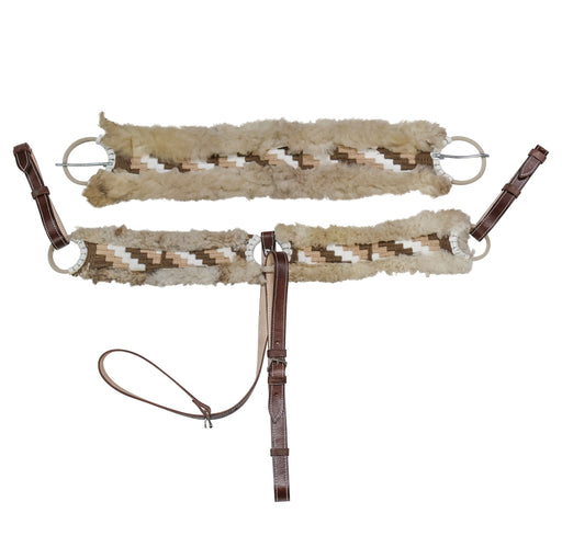 Charro Pechera Borrega 35" Brown Wool Breastcollar/Cinch - M - Royal Saddles - Charro Breastcollar/Pechera
