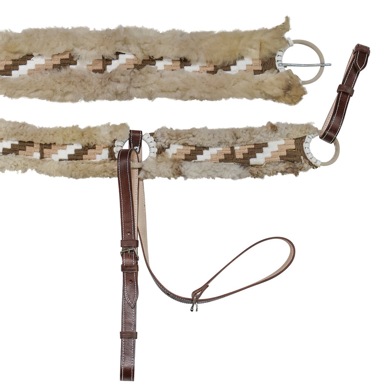 Charro Pechera Borrega 35" Brown Wool Breastcollar/Cinch - M - Royal Saddles - Charro Breastcollar/Pechera