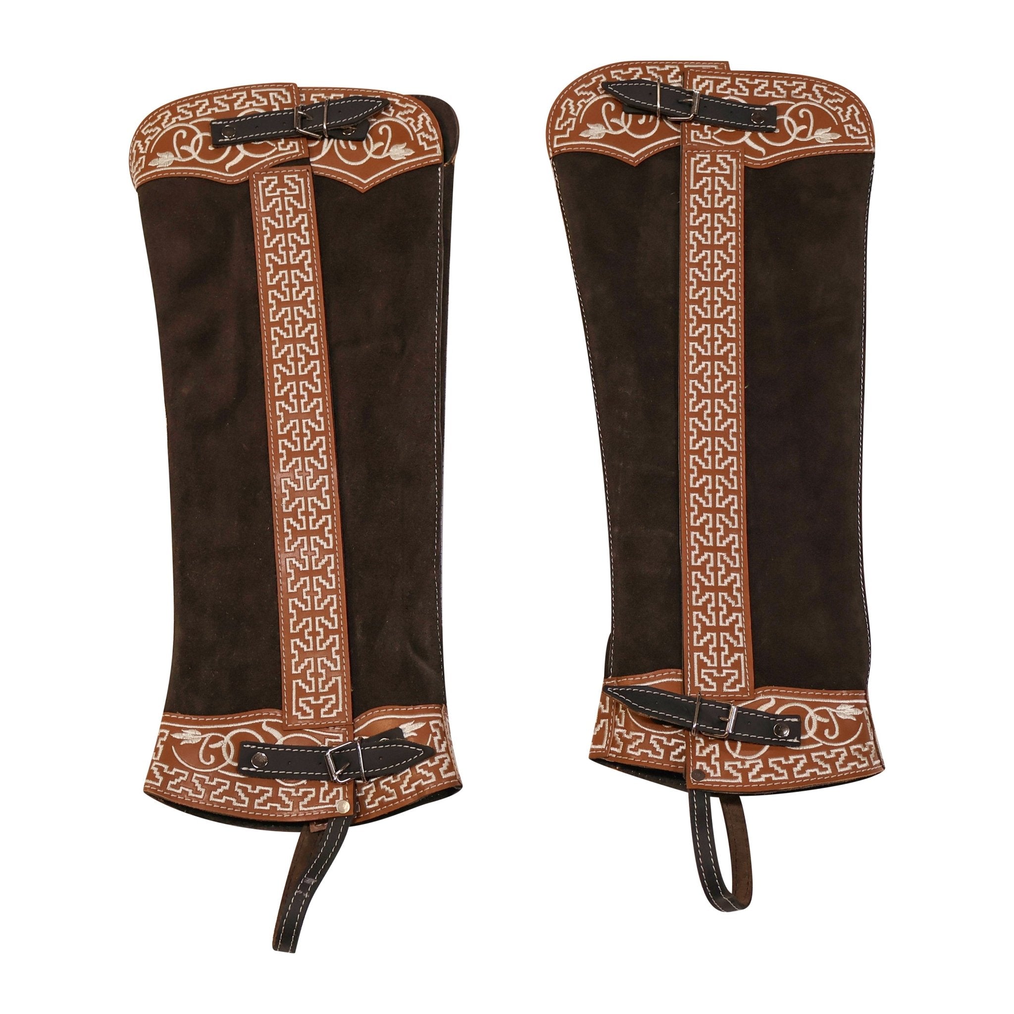 Chaps Courts D'équitation Noirs – Polainas Charras Pour Rodéo Cowboy – Fabrication Mexique