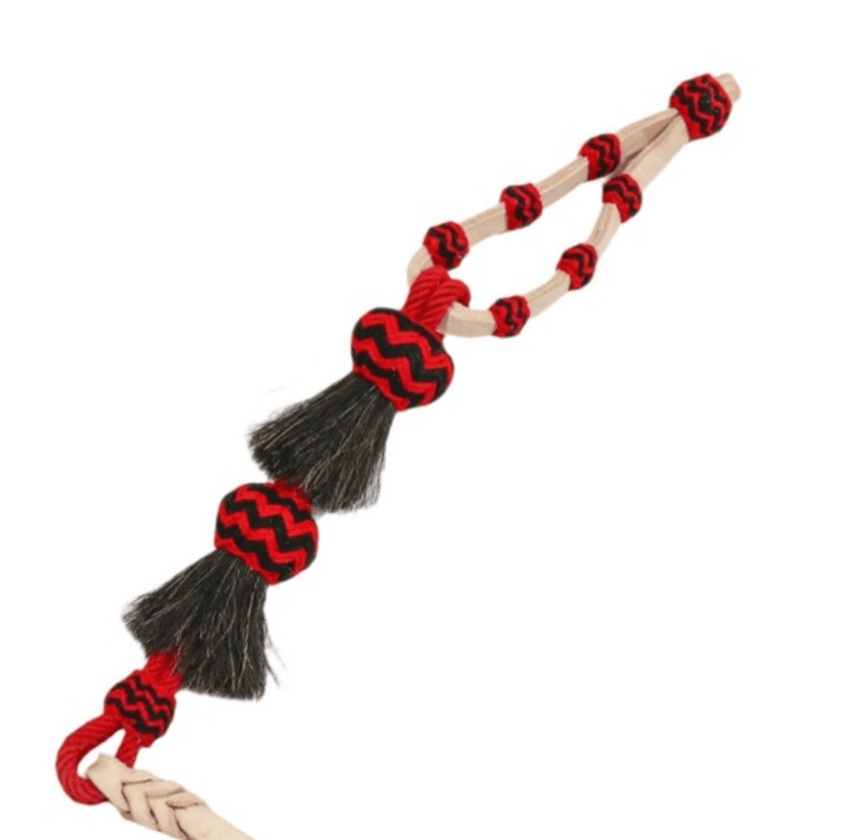 Charro Red Boton Cuarta Chomite Charra Horse Quirt - M - Royal Saddles - Charro Whips/Cuartas