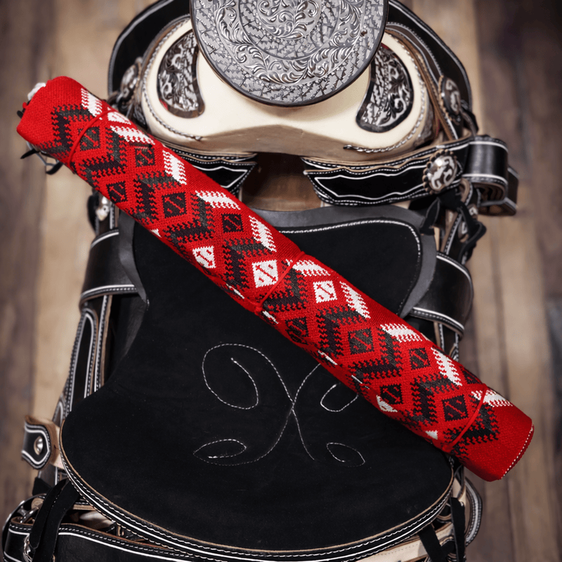 Charro Rojo Negro Grueso Sarape Montura Fino Saddle - M - Royal Saddles - Sarapes