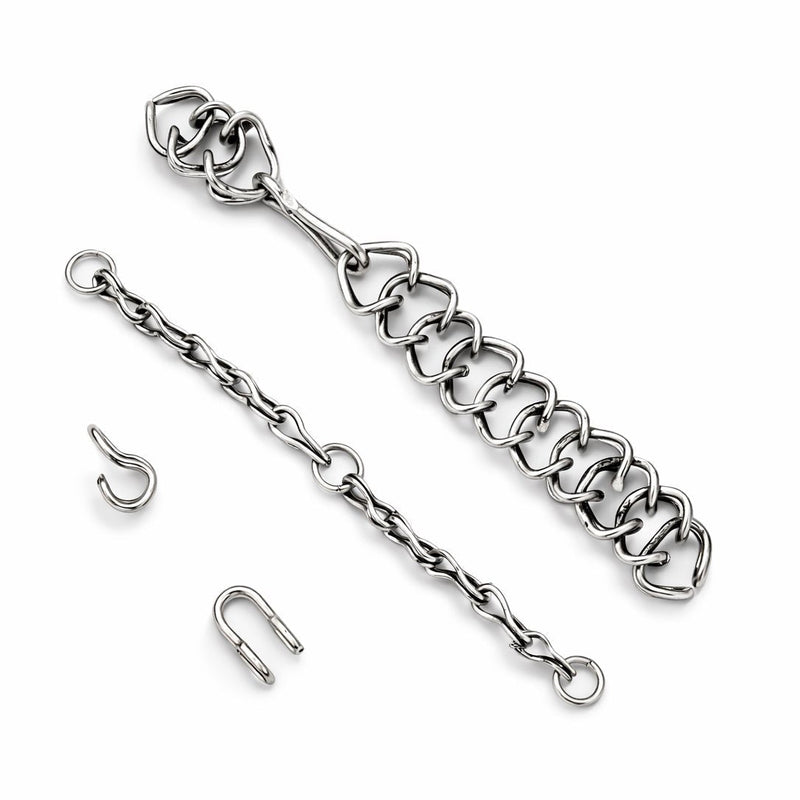 Charro Saddle Freno - Cadena De Barbada Mexican Horse Bit Curb Chain Set - M - Royal Saddles - Charro Bits/Frenos