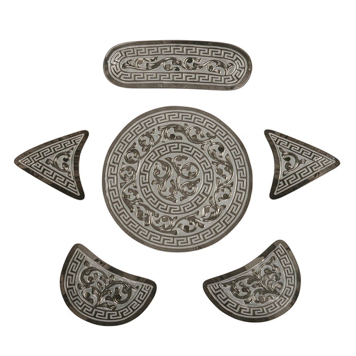 Charro Saddle Herraje Greca Acero Montura Kit - M - Royal Saddles - Charro Saddle Parts