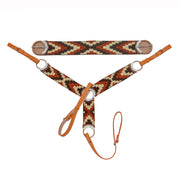 Charro Saddle Pechera Tri Cafe 34.5" Cincho Breastcollar - M - Royal Saddles - Charro Breastcollar/Pechera