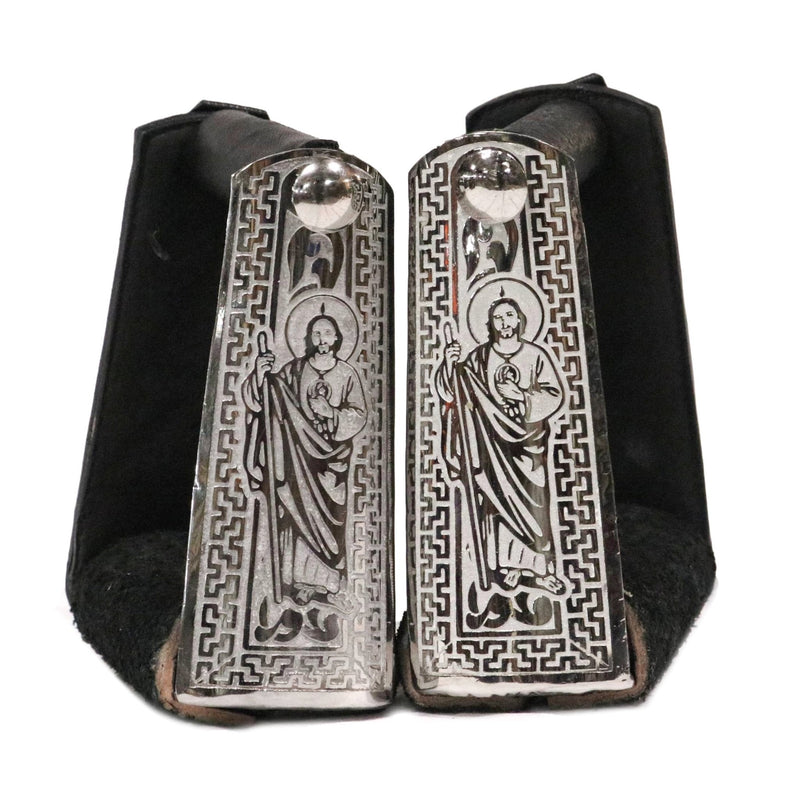 Charro Saddle San Judas Stirrups Estribos Acero Inoxidable - M - Royal Saddles - Charro Saddle Parts