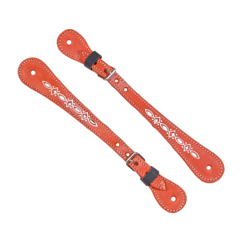 Charro Spur Pintada Chedron Espuelas Correones Leather Straps - M - Royal Saddles - Charro Spurs Strap