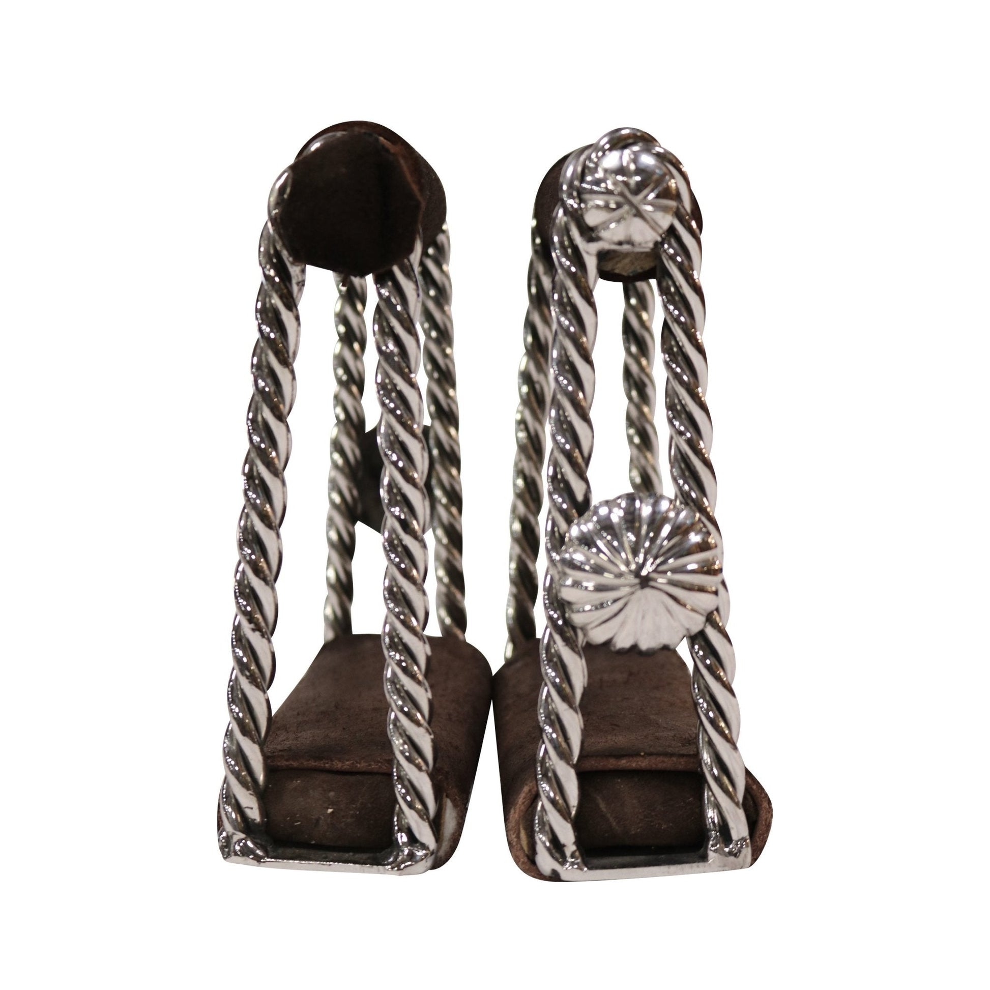 Charro Stirrups Estribos Torcidos Acero Inoxidable - M - Royal Saddles - Charro Saddle Parts
