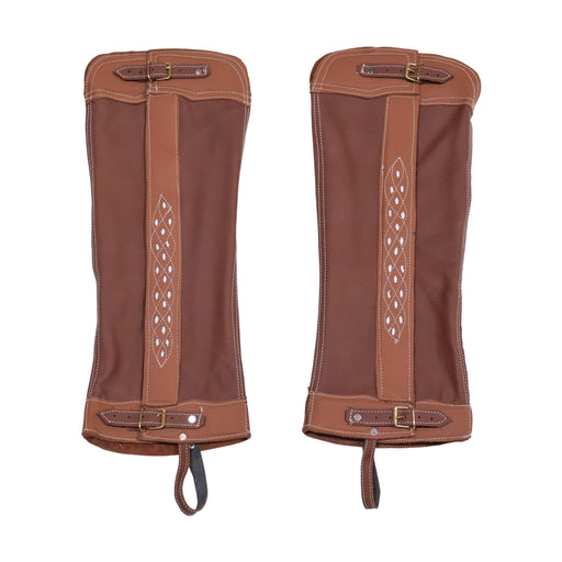 Charro Tan Beige Leather Piel Polainas Villistas Chaps - M - Royal Saddles - Charro Polainas/Chaps