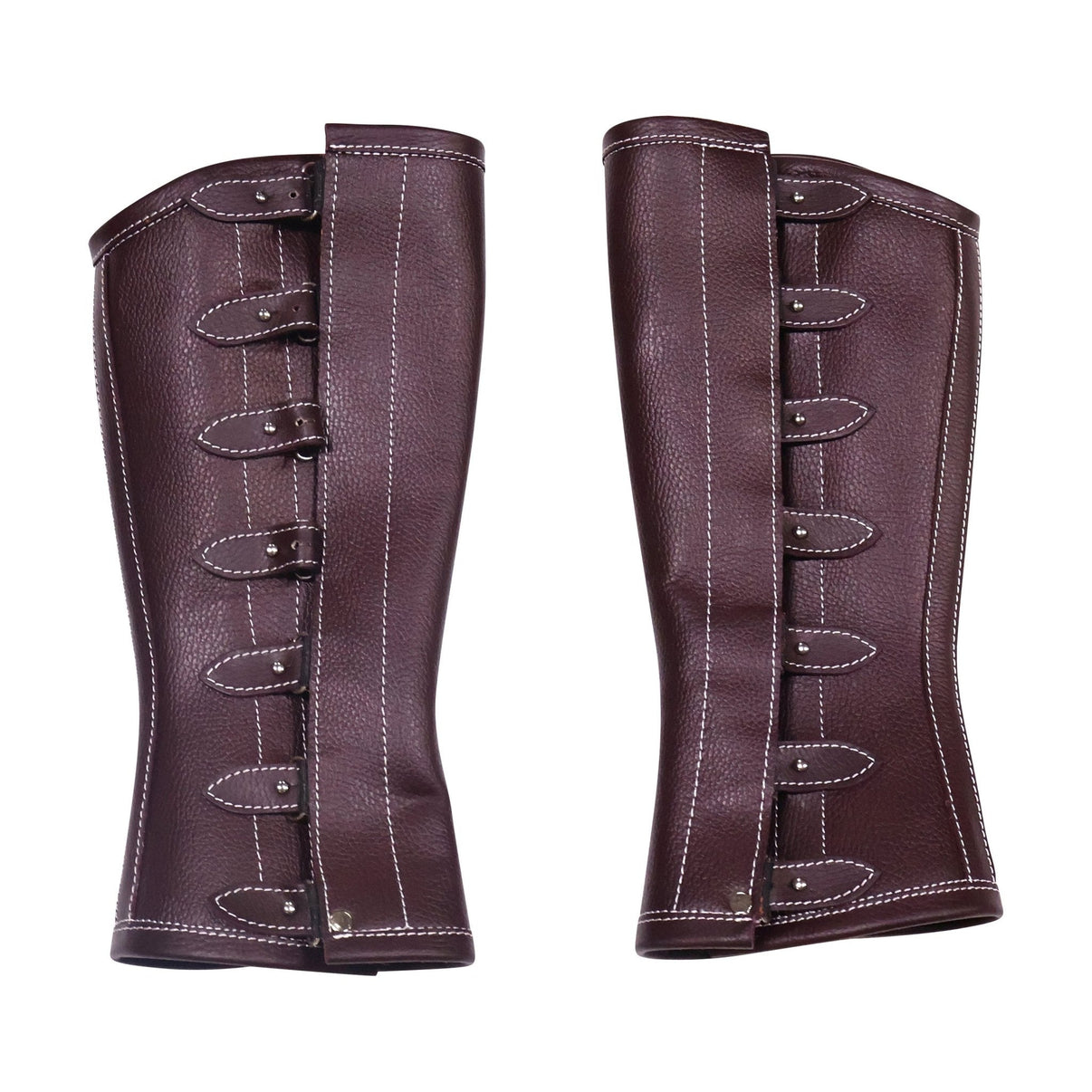 Charro Vino Polainas Espanolas Montar Leather Half Chaps - M - Royal Saddles - Charro Polainas/Chaps