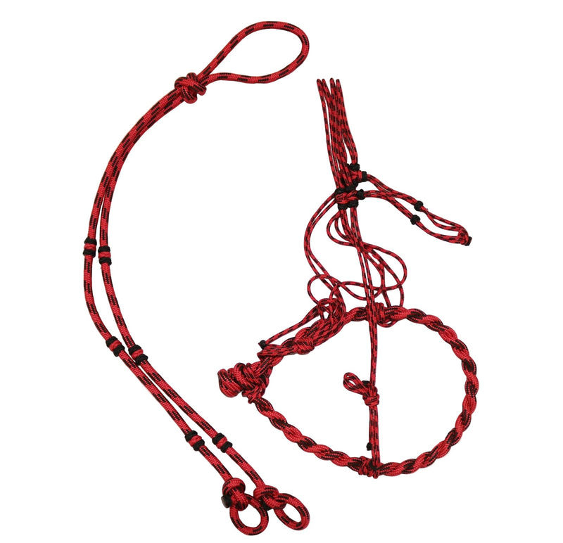 Charros 2 - Tone Red Original Bosal/Rienda Halter Set - M - Royal Saddles - Charro Bozal
