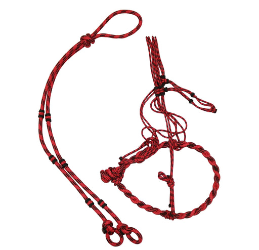 Charros 2 - Tone Red Original Bosal/Rienda Halter Set - M - Royal Saddles - Charro Bozal