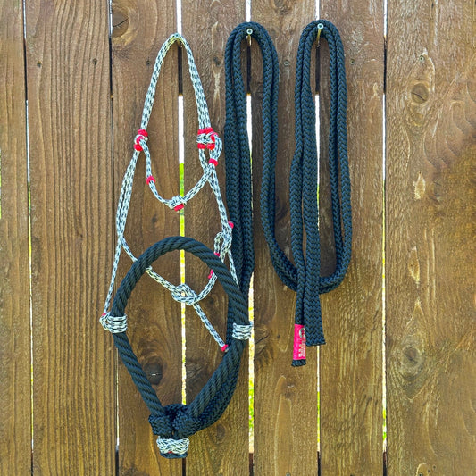 Charros Bosal Falsa/Rienda White Checker Bosal - M - Royal Saddles - Charro Bozal