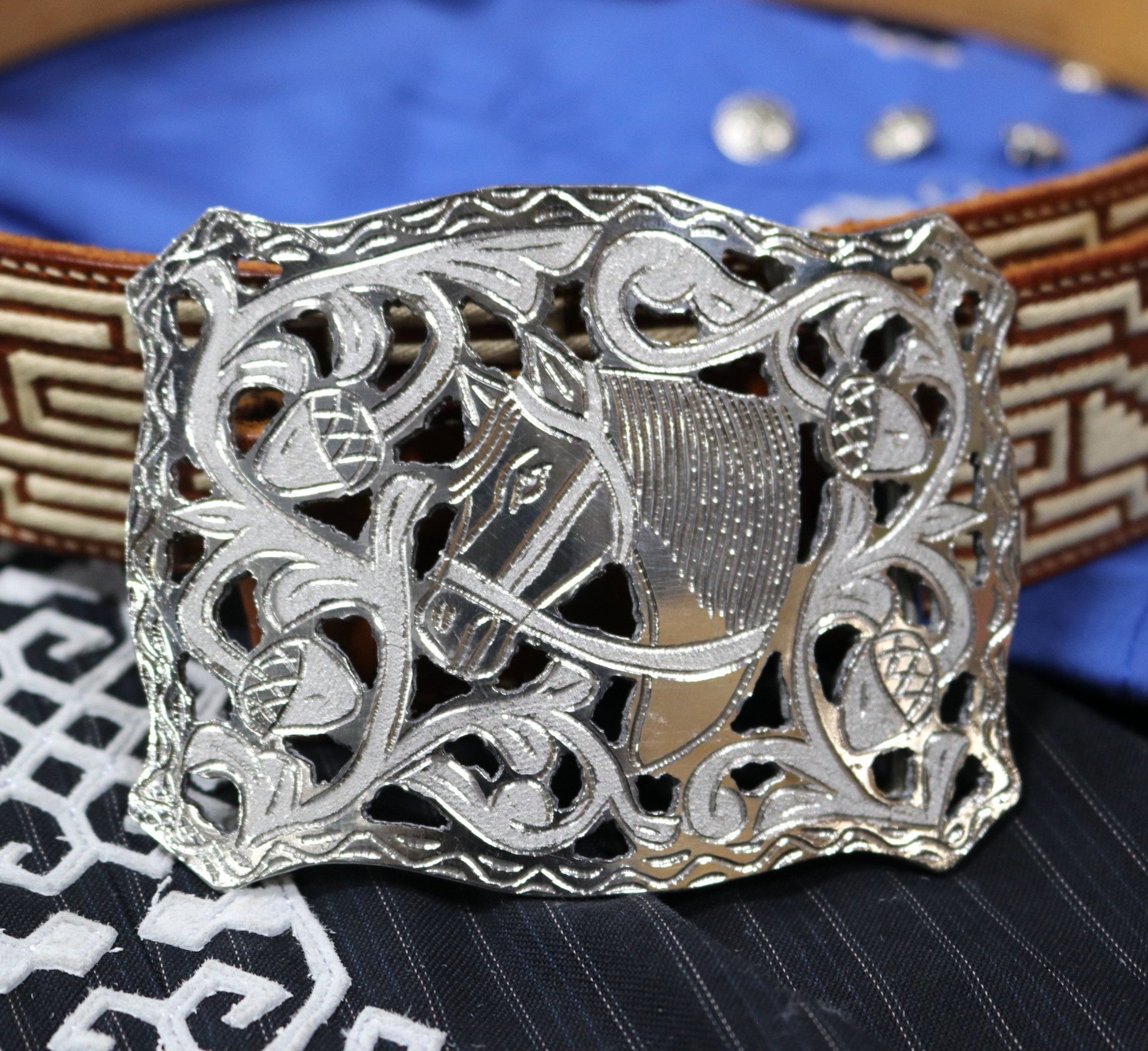 Charros "Caballo" Hebilla Belt Buckle - M - Royal Saddles - Belts/Buckles