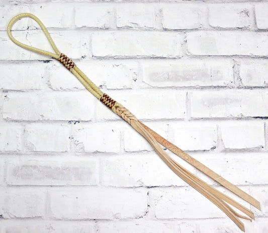 Charros Cuarta Trenzada Cuero Crudo Rawhide Braided Quirt - M - Royal Saddles - Charro Whips/Cuartas