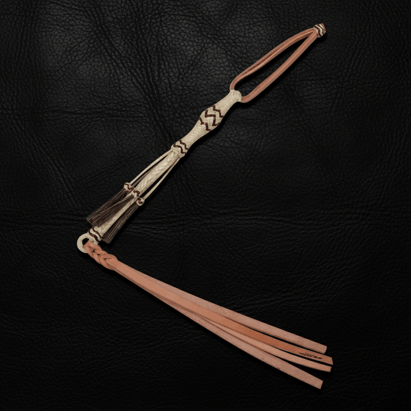 Charros Cuarta Trenzada Cuero Crudo Rawhide Braided Quirt - M - Royal Saddles - Charro Whips/Cuartas