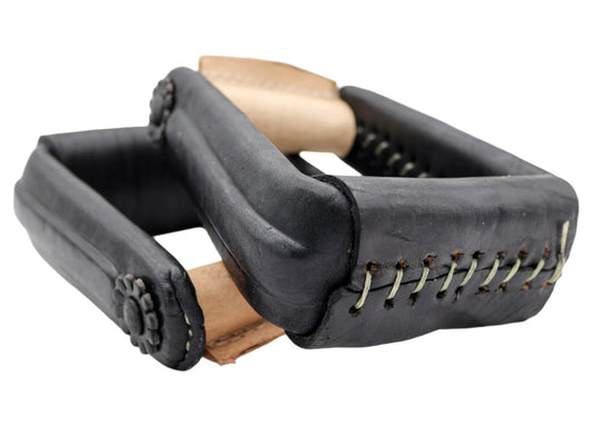 Charros Estribos Black Liso Horse Charro Saddle Horse Stirrups - M - Royal Saddles - Charro Saddle Parts
