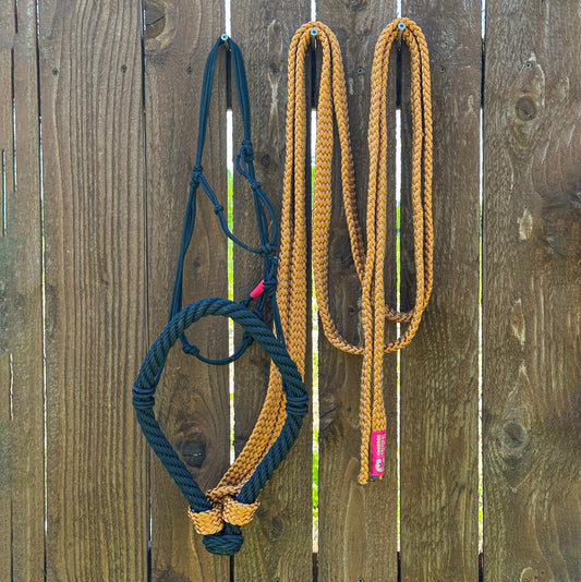 Charros Horse Copper Reins Halter Bosal Falsa/Rienda - M - Royal Saddles - Charro Bozal