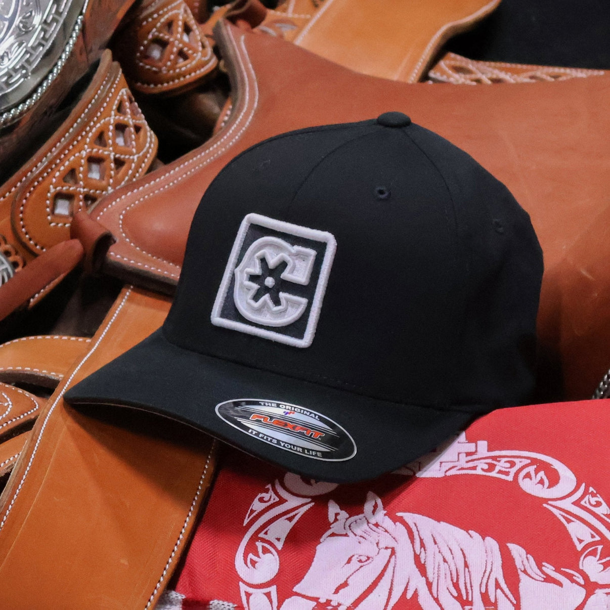 Charros L/XL Flexfit Cotton Curve Bill Hat - M - Royal Saddles - Charros Original Hats