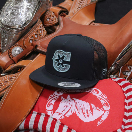 Charros Orig Black Trucker Hat - M - Royal Saddles - Charros Original Hats