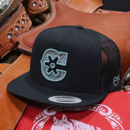 Charros Orig Black Trucker Hat - M - Royal Saddles - Charros Original Hats