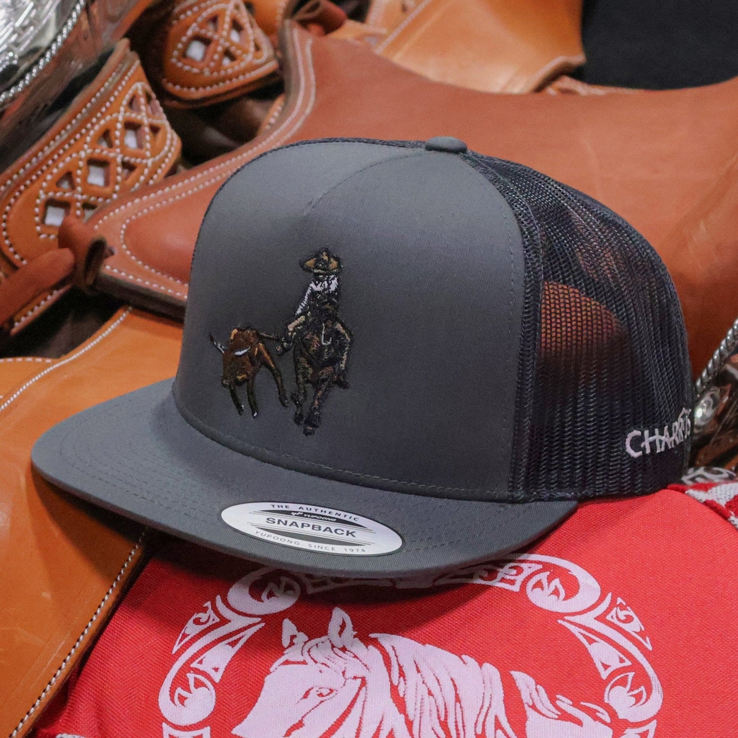 Charros Original Colas Charcoal Trucker Cap - M - Royal Saddles - Charros Original Hats