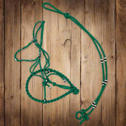 Charros Original Green Halter Bosal/Rienda Set - M - Royal Saddles - Charro Bozal