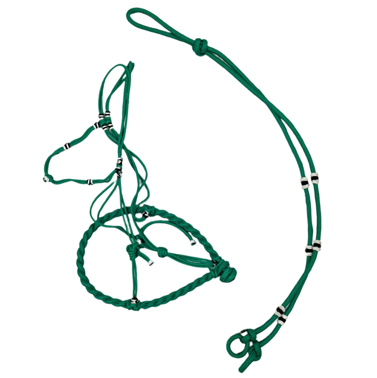 Charros Original Green Halter Bosal/Rienda Set - M - Royal Saddles - Charro Bozal