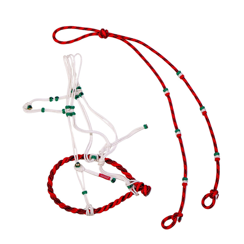 Charros Original MX Red Halter Bosal/Rienda Set - M - Royal Saddles - Charro Bozal