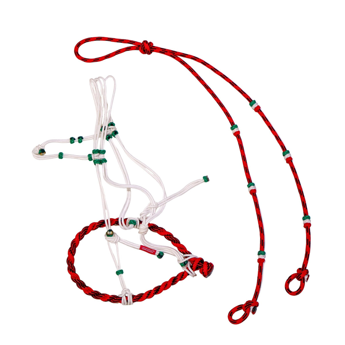 Charros Original MX Red Halter Bosal/Rienda Set