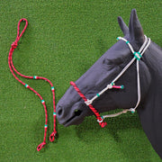 Charros Original MX Red Halter Bosal/Rienda Set - M - Royal Saddles - Charro Bozal