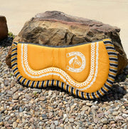 Charros Saddle Yellow Pad Carona Cola de Pato - M - Royal Saddles - Charro Pads/Caronas