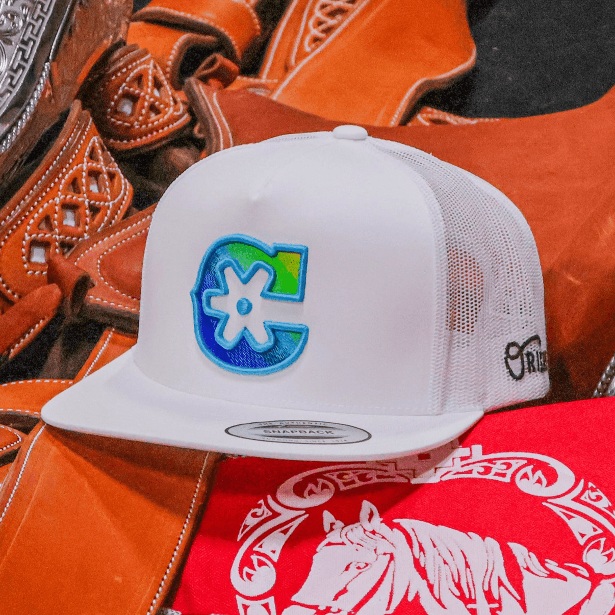 Charros White Brand Trucker Hat - M - Royal Saddles - Charros Original Hats