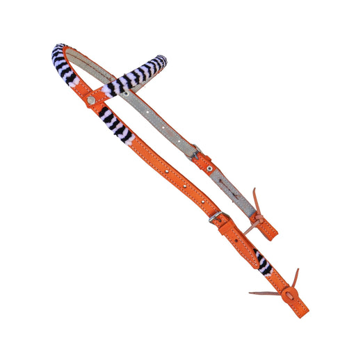 Chomite Charro Orange Cabezada Chomiteada Headstall - M - Royal Saddles - Charro Headstalls/Cabezada