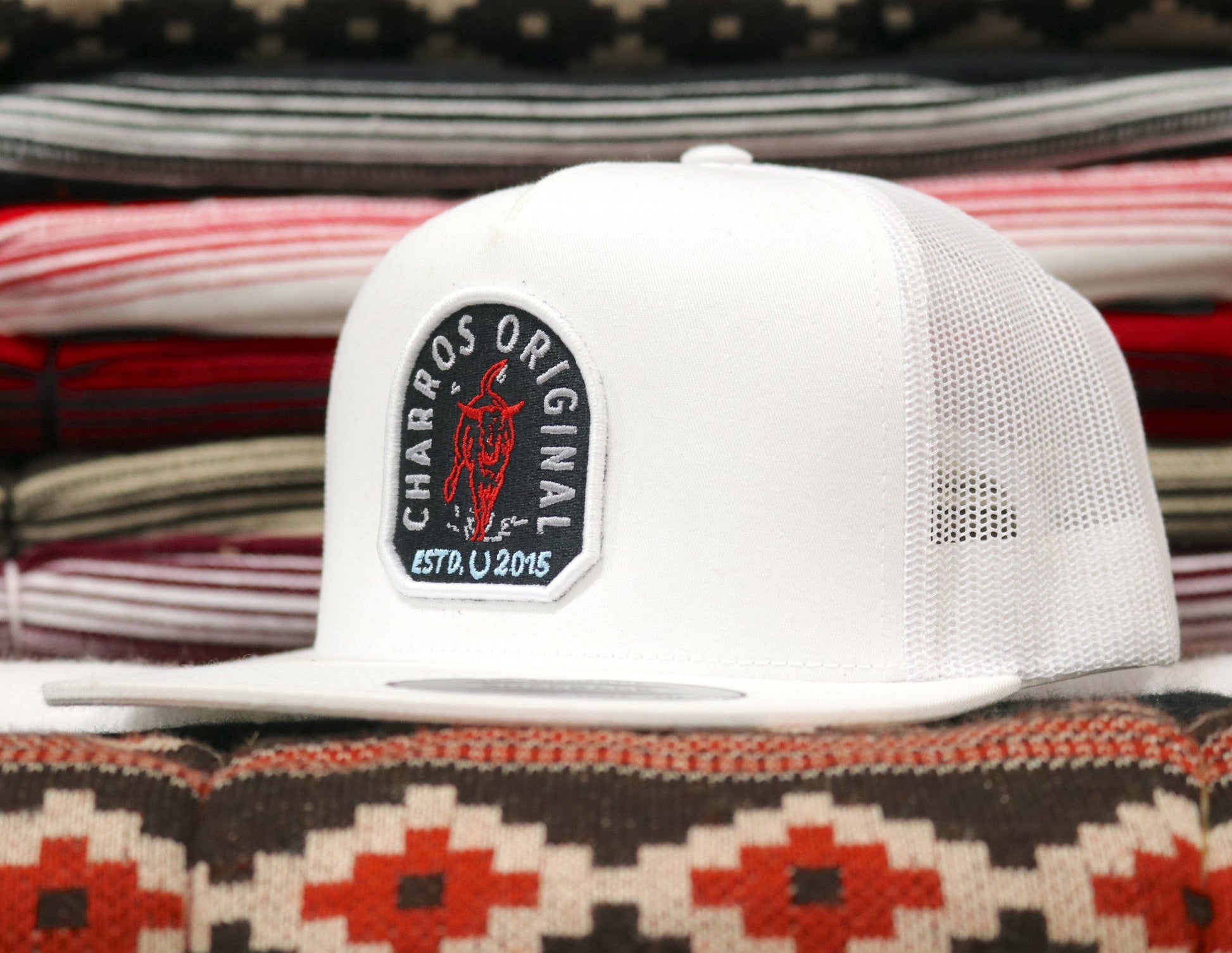 Classic White Charros Original Trucker Cap - M - Royal Saddles - Charros Original Hats