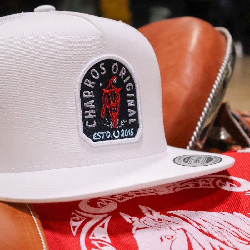Classic White Charros Original Trucker Cap - M - Royal Saddles - Charros Original Hats