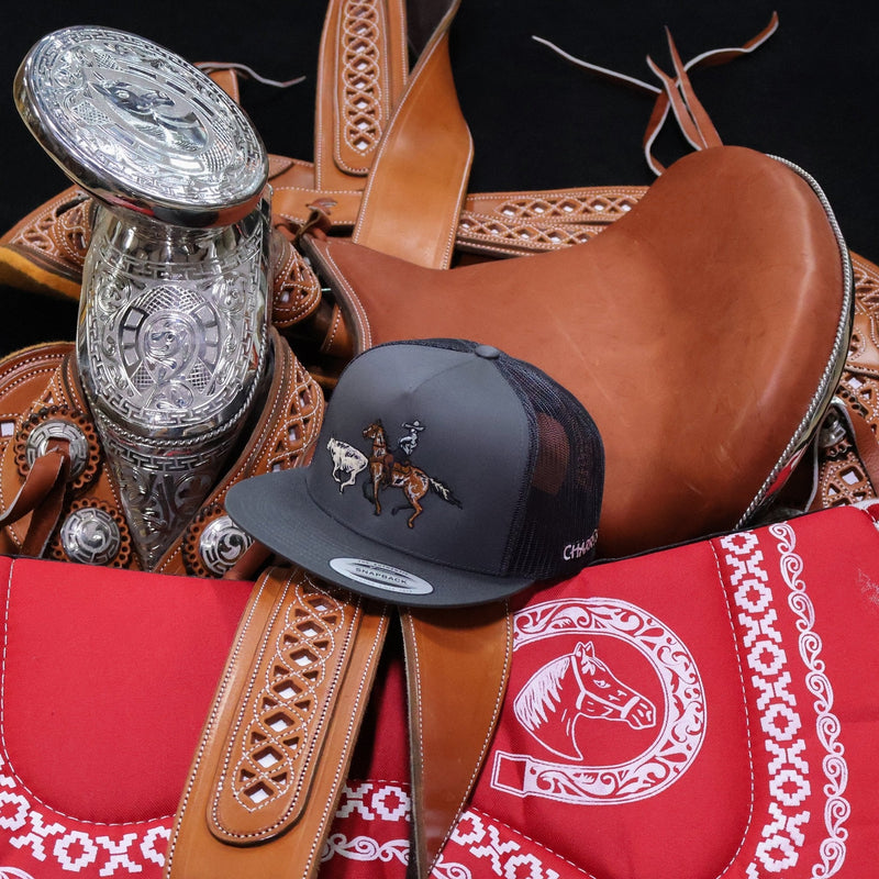 Colas Gris Trucker Snapback Cachucha Charros Original Cap - M - Royal Saddles - Charros Original Hats