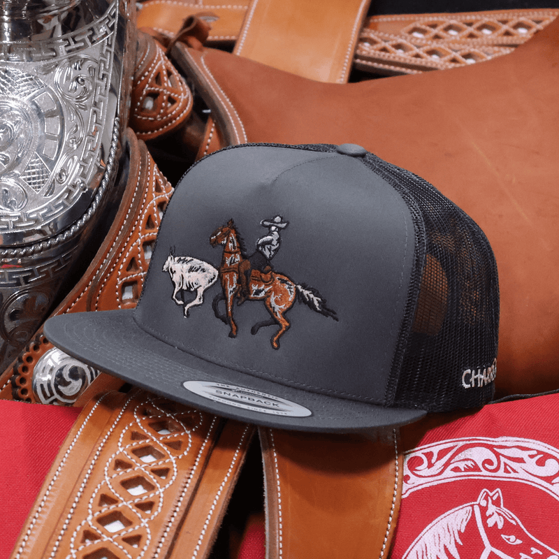 Colas Gris Trucker Snapback Cachucha Charros Original Cap - M - Royal Saddles - Charros Original Hats