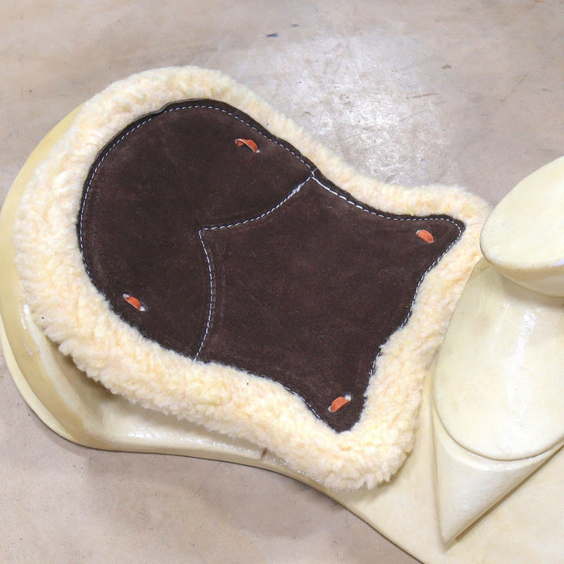 Dark Brown Asiento Borrego Western Saddle Leather Wool Cushion - M - Royal Saddles - Charro Saddle Parts
