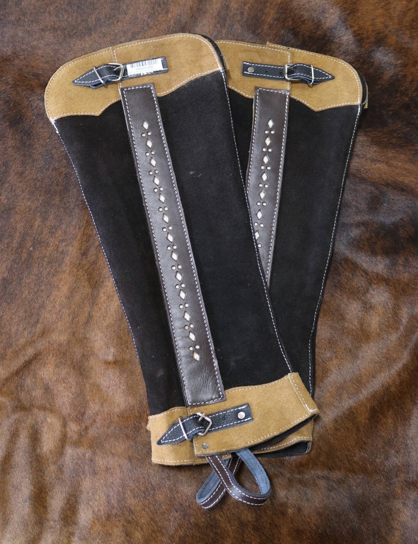 Dark Brown Half Charro Chaps Polainas Largas Charras - M - Royal Saddles - Charro Polainas/Chaps