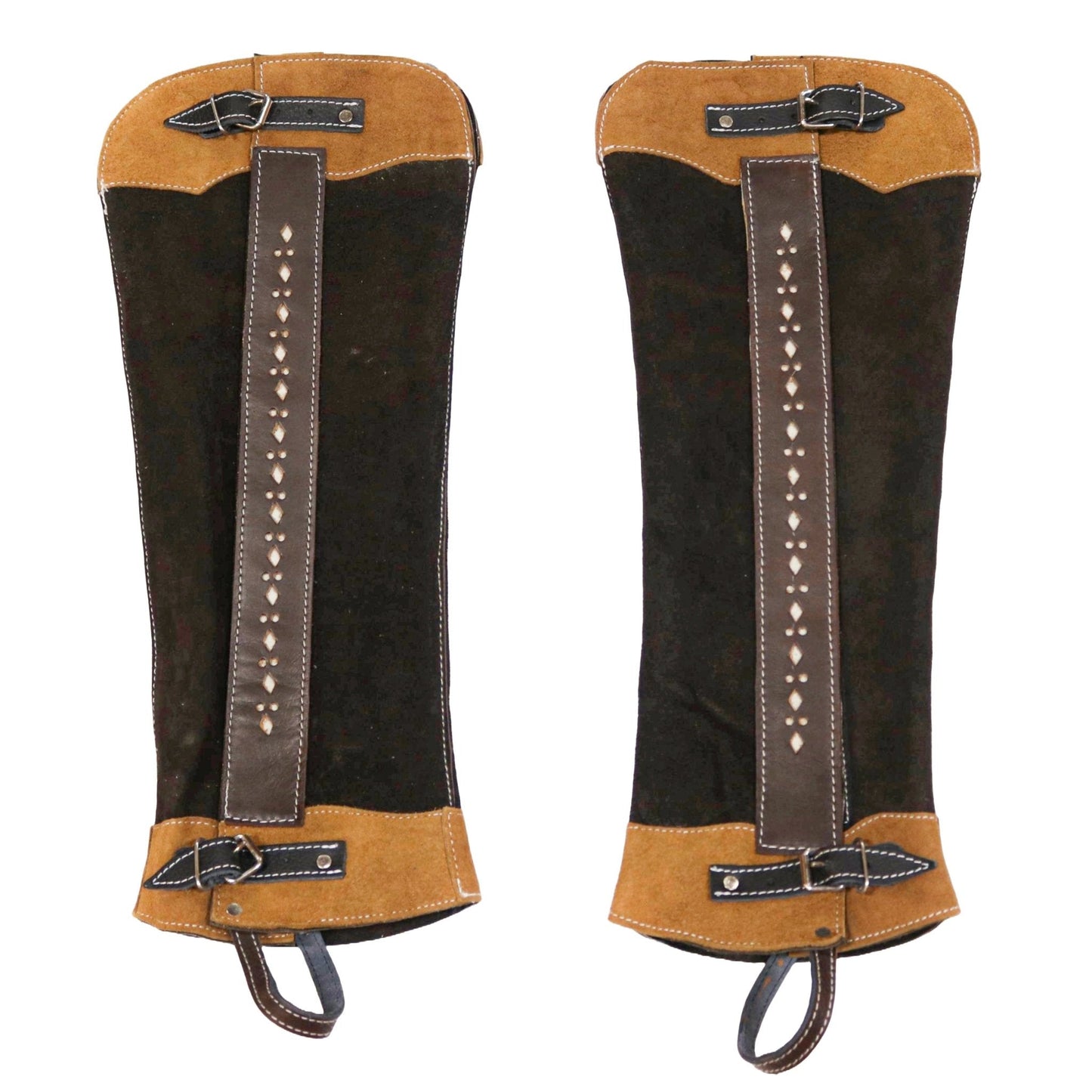 Dark Brown Half Charro Chaps Polainas Largas Charras - M - Royal Saddles - Charro Polainas/Chaps